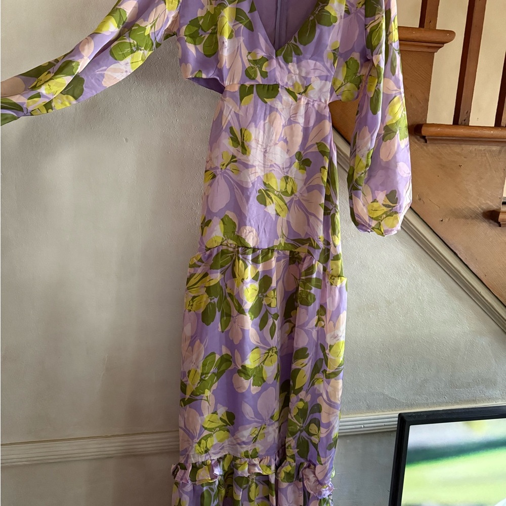 VENUS Purple Long Sleeve V-Neck Sundress